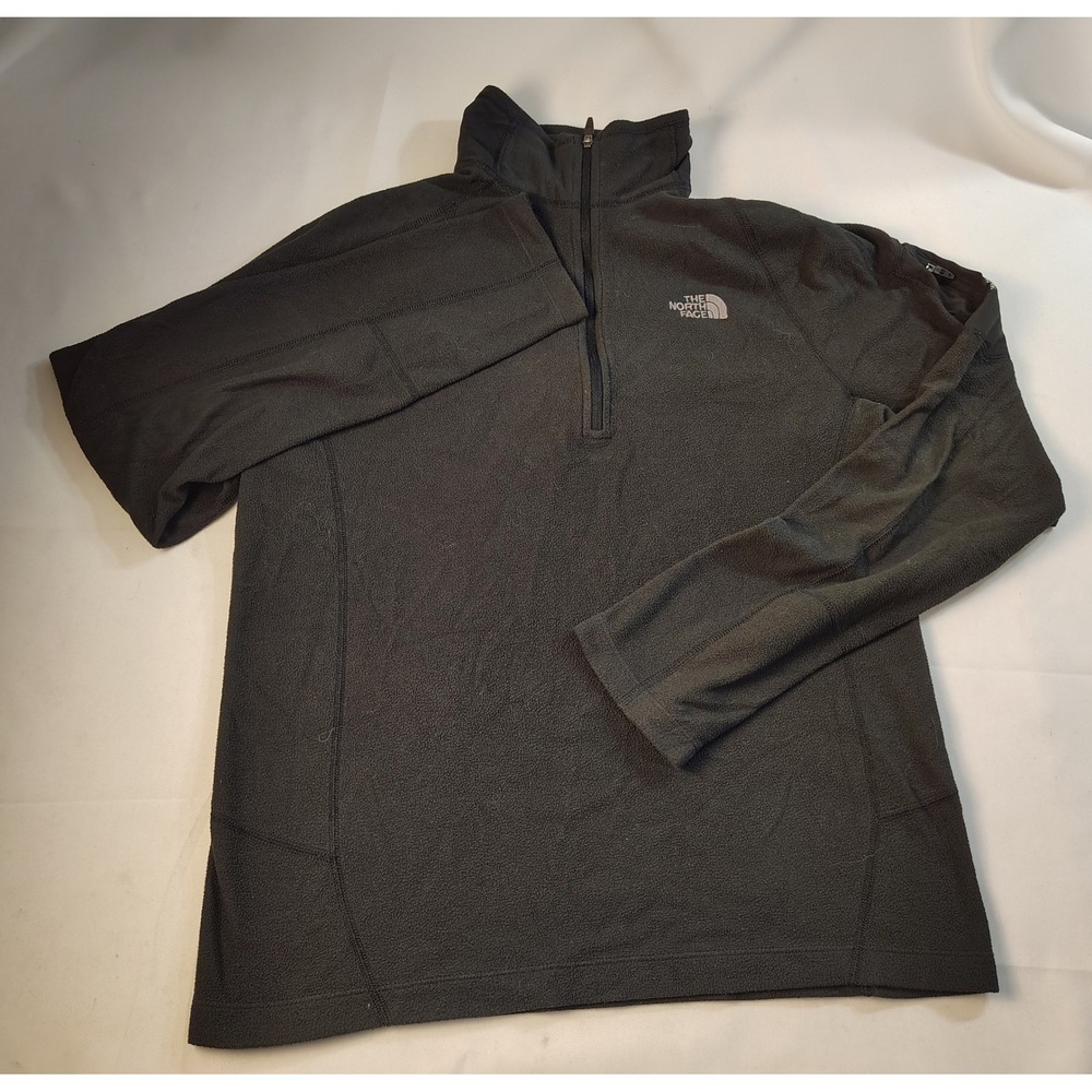 The North Face Mens Sz S FlashDry Quarter Zip Fleece Pullover Gorpcore Black Top